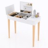 Vanity Table with Solid Wood Legs and Flip-Up High Definition Mirro for Bedroom & Living Room - 4 of 4