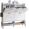 Garvee Shoe Cabinet with 4 Flip Drawer,Freestanding Shoe Storage Cabinet Organizer for Entryway,Dry & Wet Separation Shoe Organizer with Metal Legs - 2 of 4