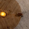 YUHAO Wood Round Coffee Table for Living Room, Rustic Natural Coffee Table for Apartment - 4 of 4