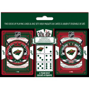 MasterPieces Officially Licensed NHL Minnesota Wild 2-Pack Playing cards & Dice set for Adults - 1 of 4