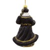 Kurt Adler 7-Inch Bellissimo Glass Santa In Midnight Black Ornament - 3 of 4