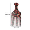 Unique Bargains Plastic Wide Tooth Hair Pick Comb Hair Styling Tool Flower Pattern Red Black 1 Pc - 3 of 4