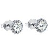 Pompeii3 3/4ct Halo Diamond Studs 14k White Gold 6.2mm wide - 2 of 4