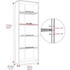 Fontoi Decorative Bookshelf, Adjustable Bookcase with 5 Shelves, Versatile Freestanding Bookshelf for Home Office Library, Brown, 11.6"*24.4"*55.9 - 2 of 4