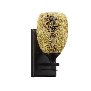Toltec Lighting Uptowne 1 - Light Sconce in  Dark Granite with 5" Gold Fusion Shade - 1 of 1