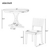 CAVINAS Round Dining Table Set for 4 Round Table with Curved Trestle Style Table Legs 4 Upholstered Chairs for Dining Room - 4 of 4