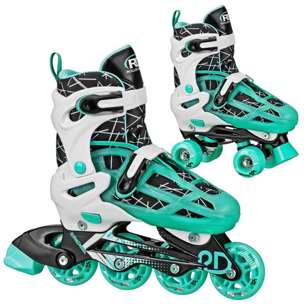 Photos - Roller Skates Roller Derby Mint Prodigy Kids' Adjustable Inline-Quad Combo Skates - Whit 