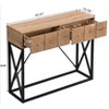 NicBex Narrow Console Table with 2 Drawers,Stylish Minimalist Entryway Table with Metal Frame,Modern Couch Table for Living Room,Natural - 3 of 4