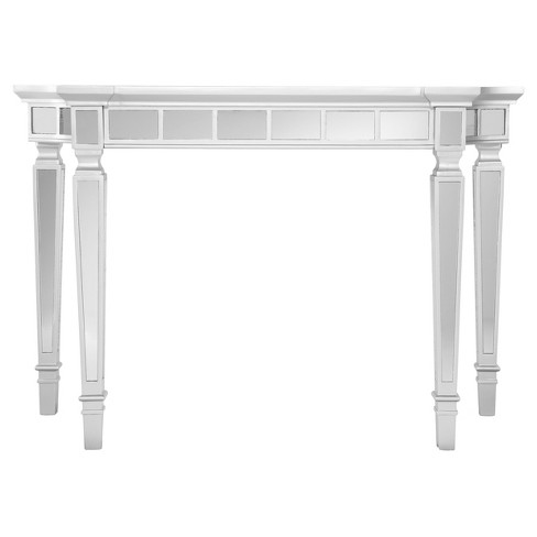 Glenrose Glam Mirrored Console Table, Silver Console Table