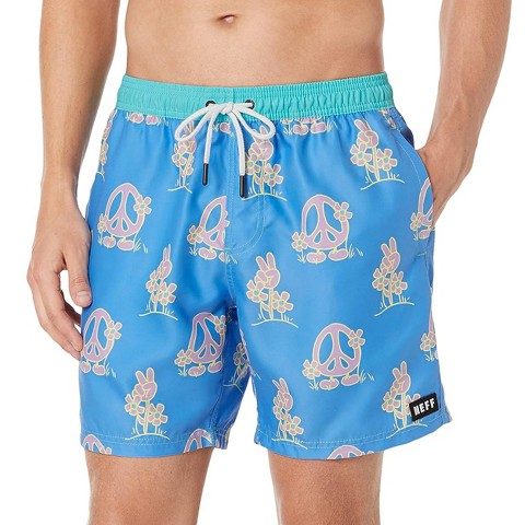 Мужские шорты Neff Daily Peace Hot Tub Board Shorts for Swimming (Peace Blue, L)