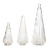 Transpac Light Up Glass Clear Trees Set of 3 for Christmas Decorative Objects - Elegant Holiday Home Decor - 2 of 4