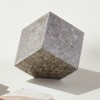 Plum & Post Abstract Marble Cube Sculpture - Gray Marble Accent Piece - 2 of 2