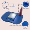 Hastings Home Portable Cushioned Lap Desk with Removable Gooseneck LED Light, Cup Holder, and Pen Slot - Blue - 3 of 4