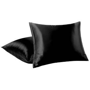 PiccoCasa Luxury Smooth Satin Hidden Zipper Closure Pillowcases 2 Pcs - 1 of 4