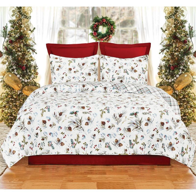 C&F Home Edith Pinecone Cotton Quilt Set  - Reversible and Machine Washable, 1 of 6