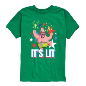 Boys' - SpongeBob SquarePants - Lit Fireworks Patrick Short Sleeve Graphic T-Shirt - 1 of 4