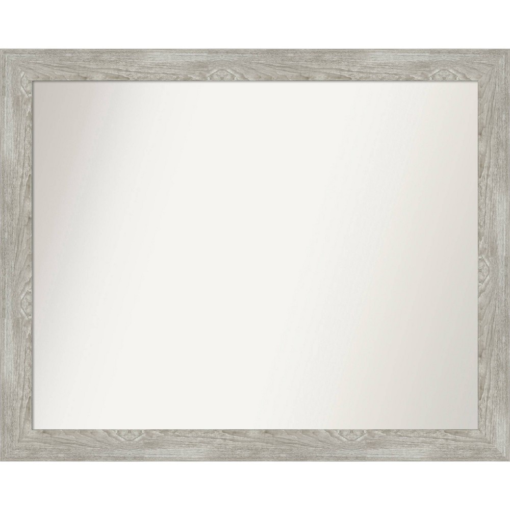 Photos - Wall Mirror 32" x 26" Non-Beveled Dove Gray Wash Narrow  - Amanti Art