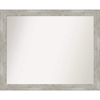 32" x 26" Non-Beveled Dove Gray Wash Narrow Wall Mirror - Amanti Art