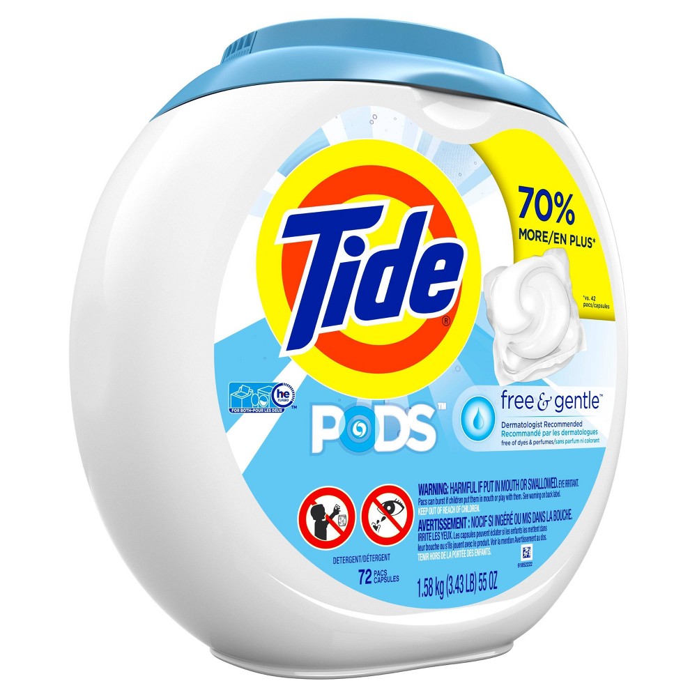 UPC 037000898924 product image for Tide PODS Laundry Detergent Pacs Free & Gentle - 72ct | upcitemdb.com