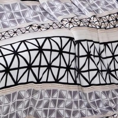 Black, Gray, and White Knitted Polyester Throw Blanket 50" x 70"