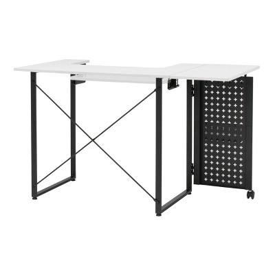Graphite Black Pivot Sewing Table with Swingout Storage Panel