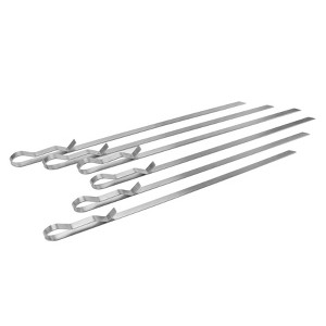 ALEKO Set of 6 Stainless Steel Reusable Barbecue Grilling Skewers 17 inches. - 1 of 4