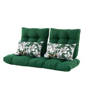 ARTPLAN All Weather Chair Outdoor Cushions Settee Loveseat Bench Cushions Set of 5 Wicker Tufted Pillow for Patio Outdoor Furniture - 1 of 4