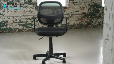 ErgoFlex Mid-Back Gray Mesh Swivel Task Chair with Plastic Base
