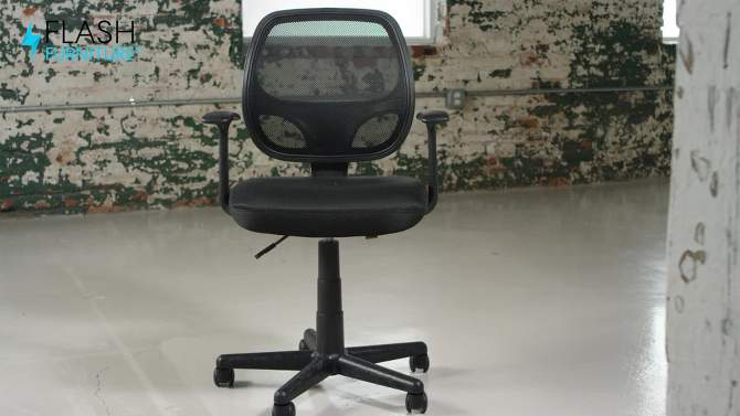 Flash Furniture Flash Fundamentals Mid-Back Mesh Swivel Ergonomic Task Office Chair with Arms, 2 of 15, play video