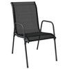 vidaXL Patio Chairs 6 pcs Steel and Textilene Black - 3 of 4