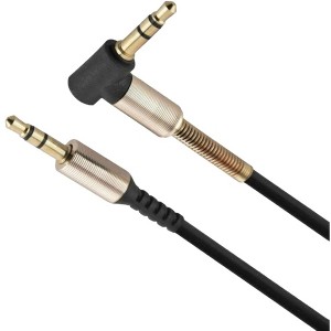 Sanoxy 3.5mm Male to M Aux Cable Cord L-Shaped Right Angle Car Audio Headphone Jack (Black) - 1 of 4