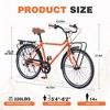 Gulches 26-Inch Orange Retro Bicycles with 7-Speed Gears - Unisex Vintage Commuter Bike - 3 of 4