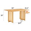 GlasFlength Rectangle Modern Coffee Tables, Center Table with Sleek Minimalist Design for Living Room Decor, Beige,59”*35.4”*30" - 4 of 4