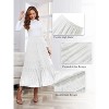 Women's Chiffon High Waist Pleated Maxi Skirt - Flowy A-Line Flared Long Skirt White - 3 of 4
