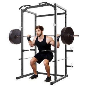 Power Cage, Squat Rack for Home Gym, 1100LB Capacity Power Rack with Pull-Up Bar, Adjustable Safety Bars, Strength Training for Home Gym - 1 of 4