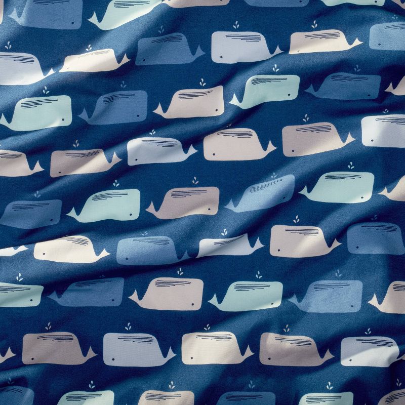 Fitted Crib Sheet Whales - Cloud Island&#8482; Navy, 4 of 6