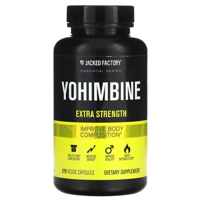 Jacked Factory Essential Series, Yohimbine, Extra Strength, 270 Veggie Capsules (125 mg per Capsule)