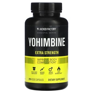 Jacked Factory Essential Series, Yohimbine, Extra Strength, 270 Veggie Capsules (125 mg per Capsule) - 1 of 2