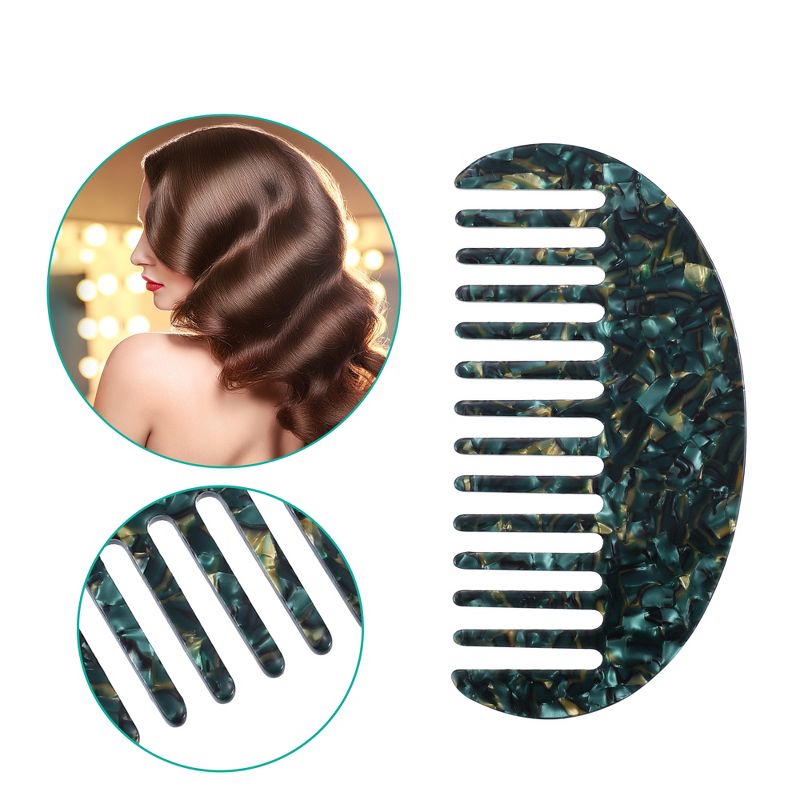 Unique Bargains Anti-Static Hair Comb Wide Tooth for Thick Curly Hair Hair Care For Wet and Dry 2 Pcs, 2 of 7