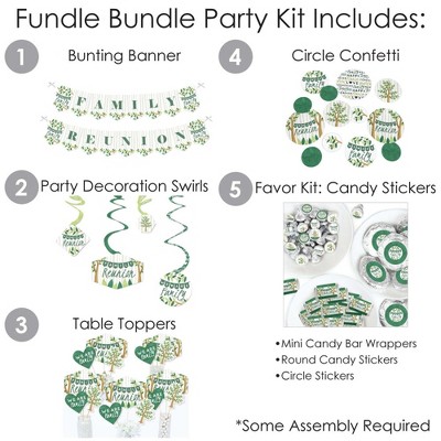 Family Reunion Green and White Party Decoration Kit