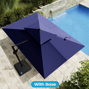 Crestlive Products 9x11.5FT Double Top Cantilever Umbrella Outdoor 360 Degree Rotation 6 Heights Adjustable Cantilever Patio Umbrella with Base - 1 of 4