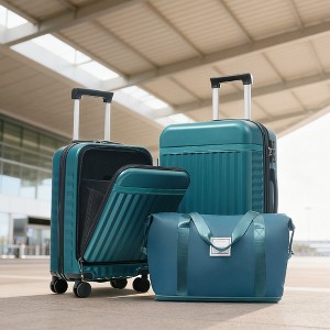 KWPZQEB 3 Piece Luggage Set, Expandable Suitcase with ABS+PC hardshell, Spinner Wheels & USB Port TSA Lock (20+24 inch) - 1 of 4