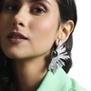SOHI Women's Emerald Green Metallic Flora Drop Earrings - 4 of 4