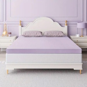 SEVOBAL Mattresses Premium Firm Memory Foam Mattress Topper Cooling Ventilated Design for Bedroom, Purple, 74"*98"*2" - 1 of 4