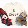 Merry Christmas Tree Stars - Women's Garment Dyed Long Sleeve Graphic T-Shirt - 2 of 4