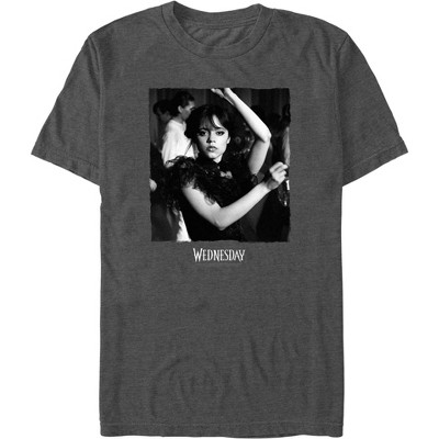 Wednesday Series Men's Black and White Dance Scene Graphic Print T-Shirt Adult