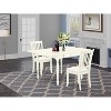 HomeStock 3-Piece Linen White Finish Solid Wood Top With Dropleaf Dining Table Set - 2 of 4