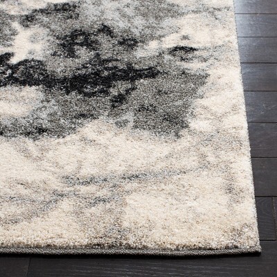 Gray Abstract Shag Synthetic Area Rug