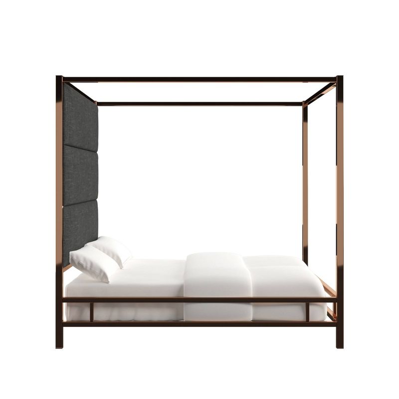 Evert Champagne Gold Canopy Bed with Panel Headboard - Inspire Q, 4 of 7