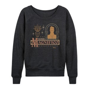 Women's - Disney - King Magnifico Lightweight French Terry Wide Neck Long Sleeve Shirt - 1 of 4